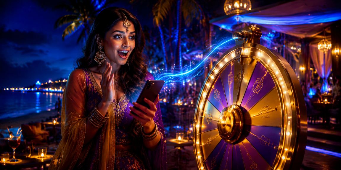 Rolling roulette wheel with blue and gold accents in Goa casino setting