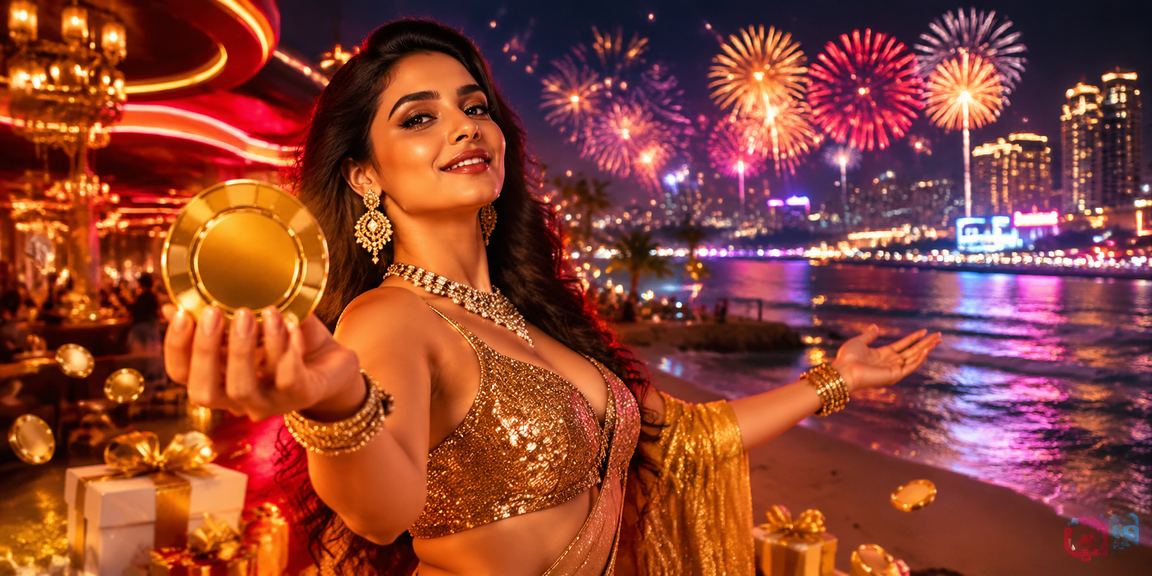 Festive Bollywood themed Teen Patti celebration with bonus offers